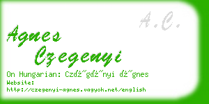 agnes czegenyi business card